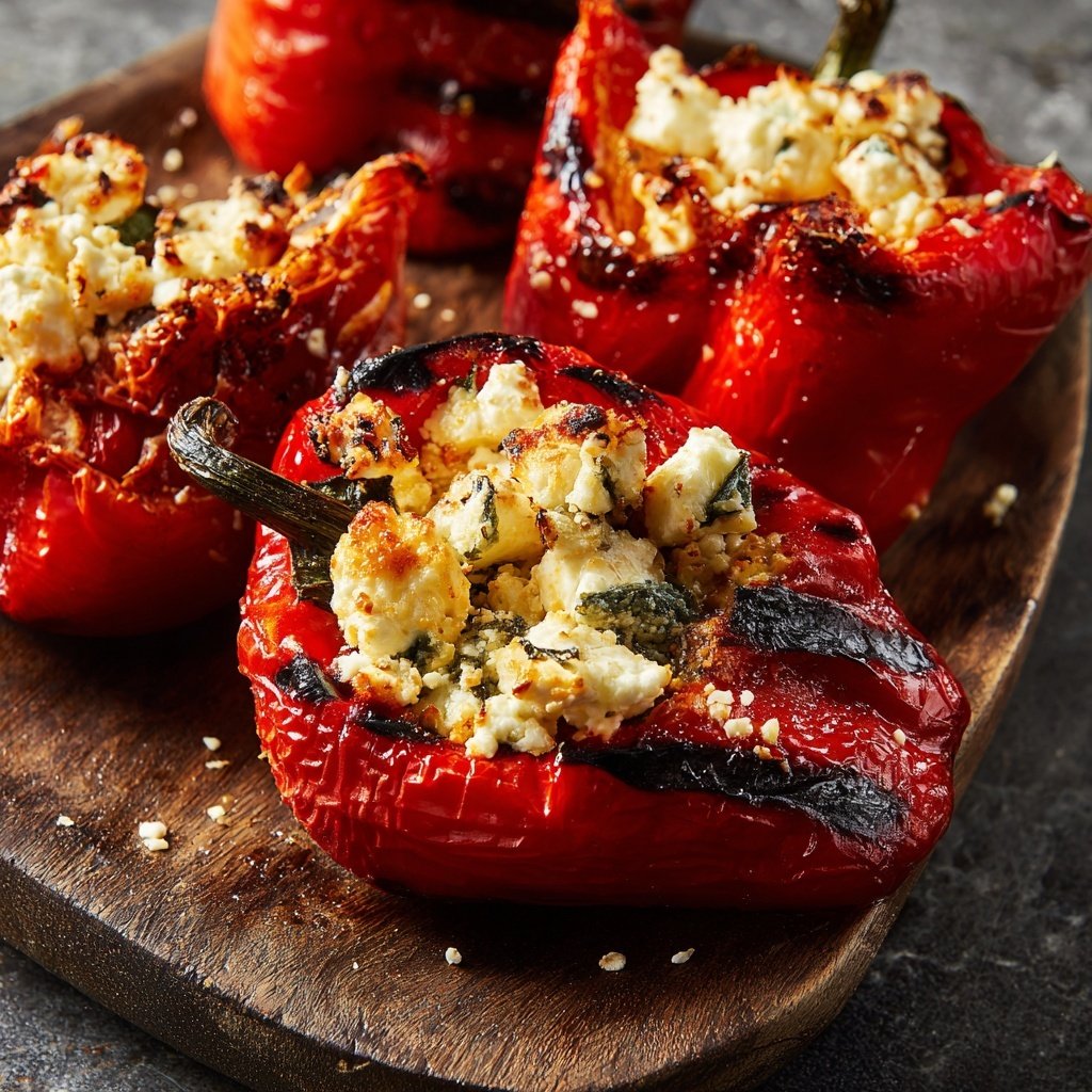 Gegrillte Paprika Mit Feta