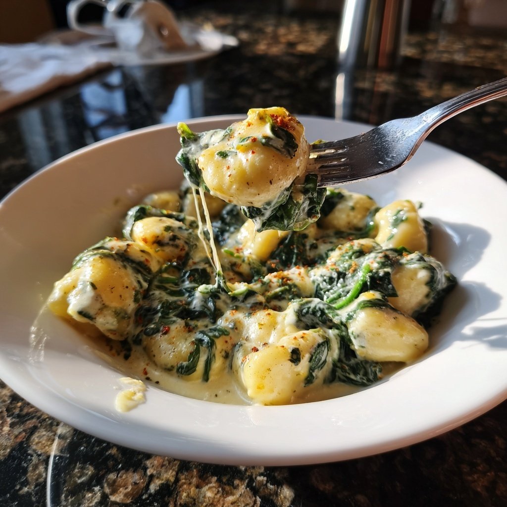 Gnocchi mit Spinat und Zitronensahne