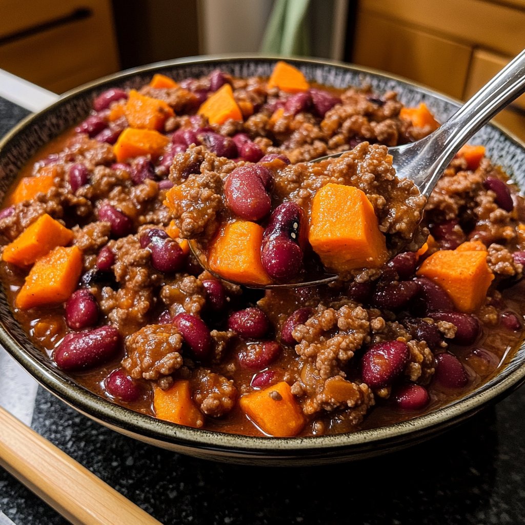 Chili sin Carne mit Süßkartoffeln