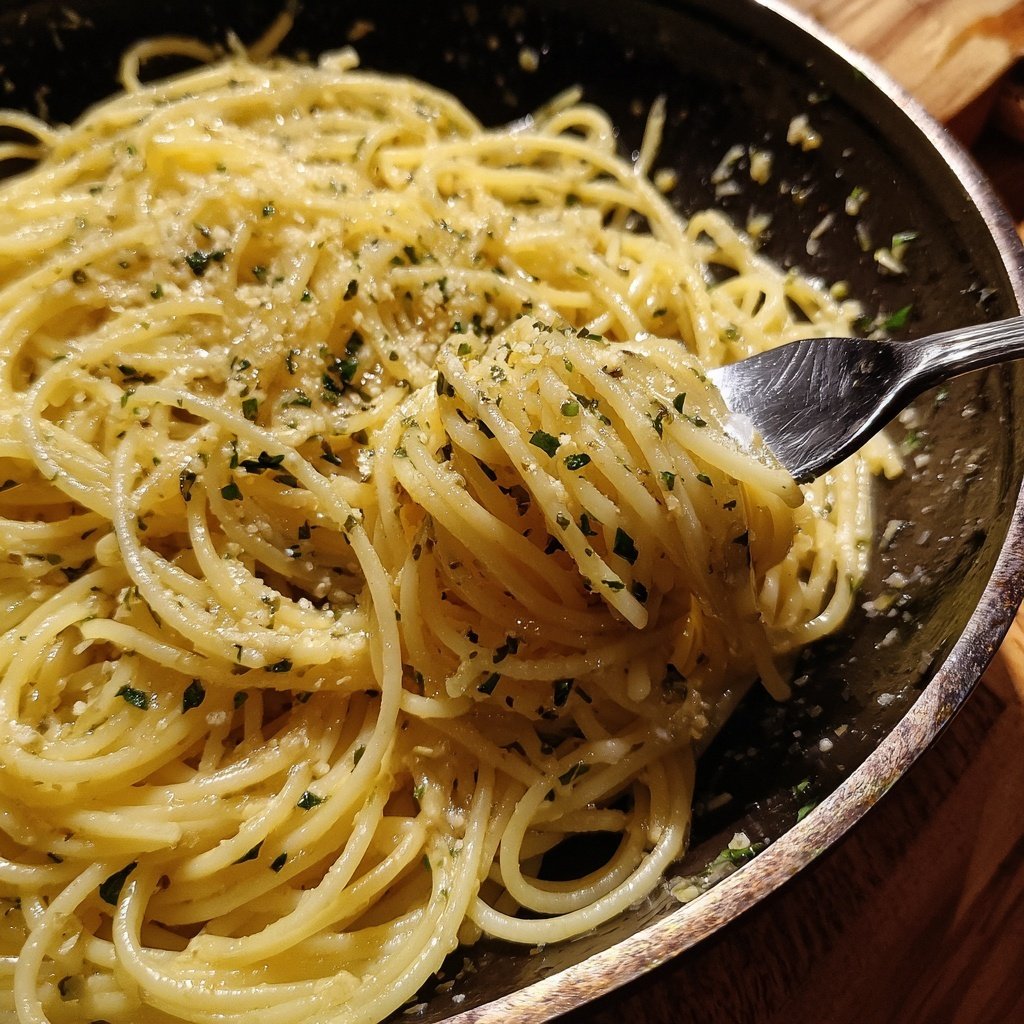 Spaghetti mit Knoblauch und Olivenöl