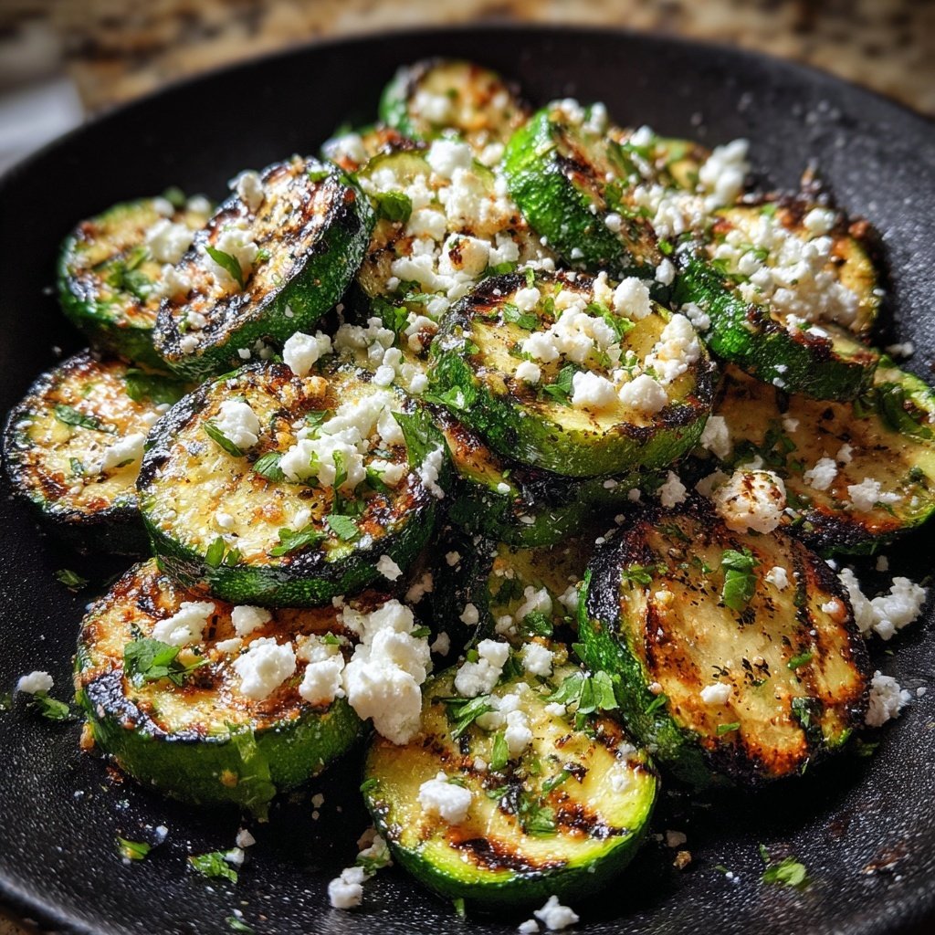 Gegrillte Zucchini Scheiben Mit Feta