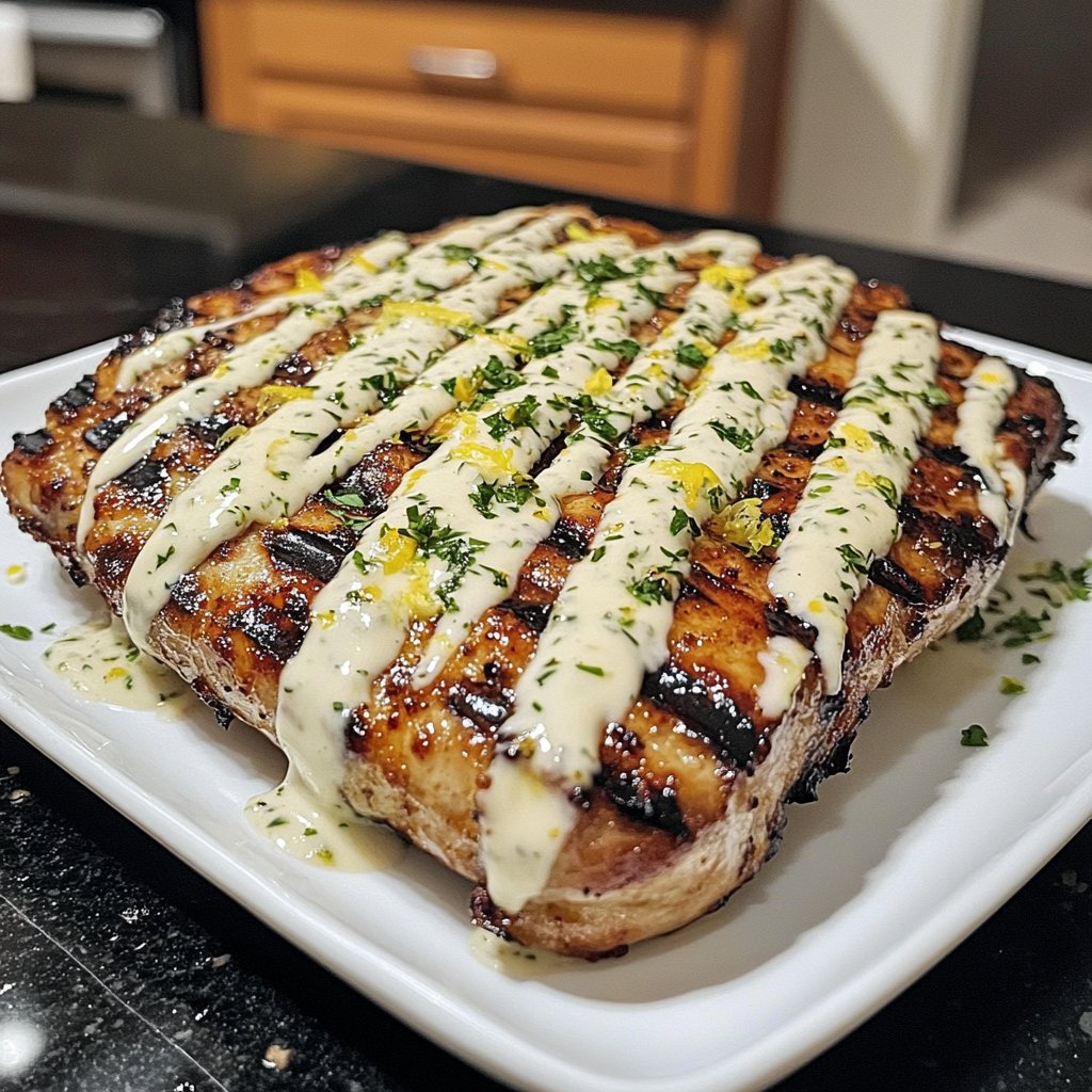 Hähnchenbrust mit Zitronen Joghurt Sauce
