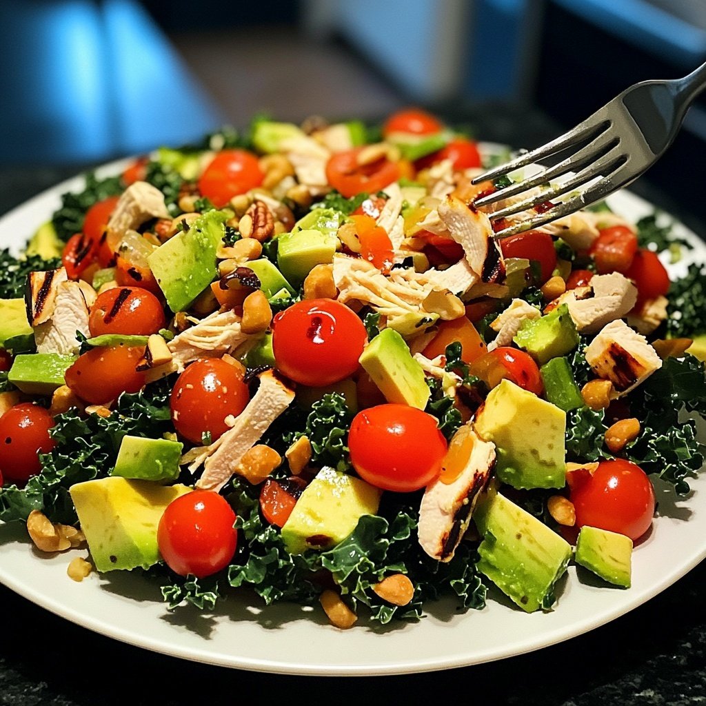 Gesunder Grünkohl-Hühnchen-Salat